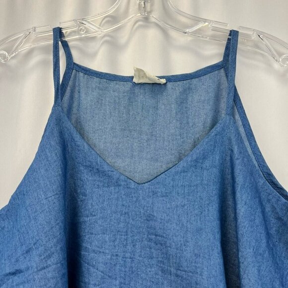 143 Story By Line Up Womens Blue Layered Ruffled Top V Neck Sleeveless Small - Picture 8 of 10